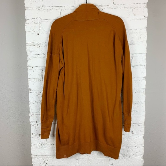 Lululemon Butternut Brown Wrap Knit Cotton Cashmere Open Long Cardigan Sweater 6 - Picture 7 of 14